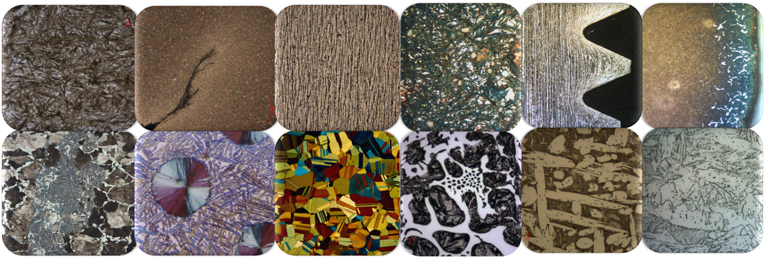 Photomicrographs from ATRONA reveal various microstructures of ferrous and non ferrous metals.
